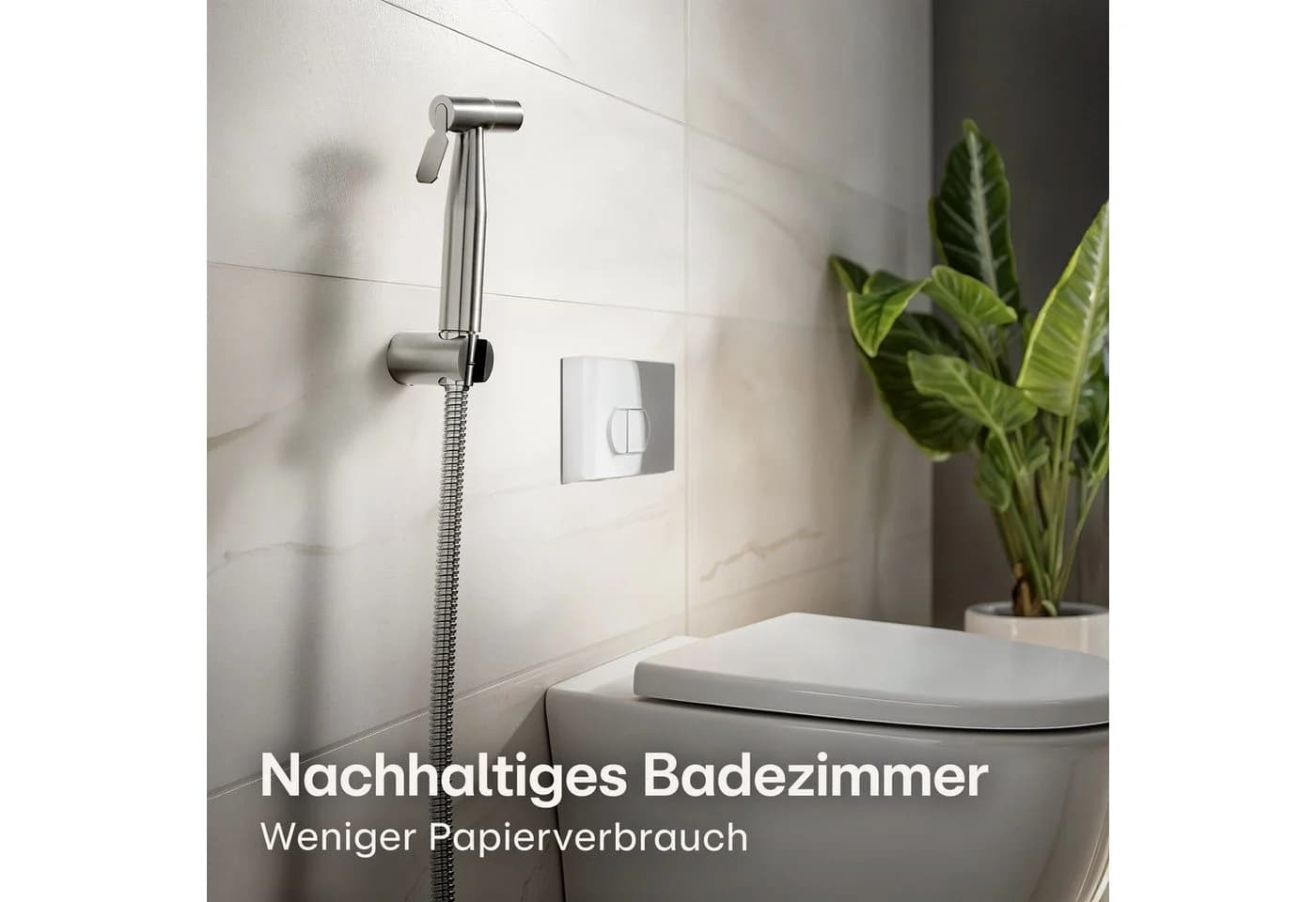 Praknu Bidetarmatur Set Edelstahl mit Halterung Silber - Bild 4