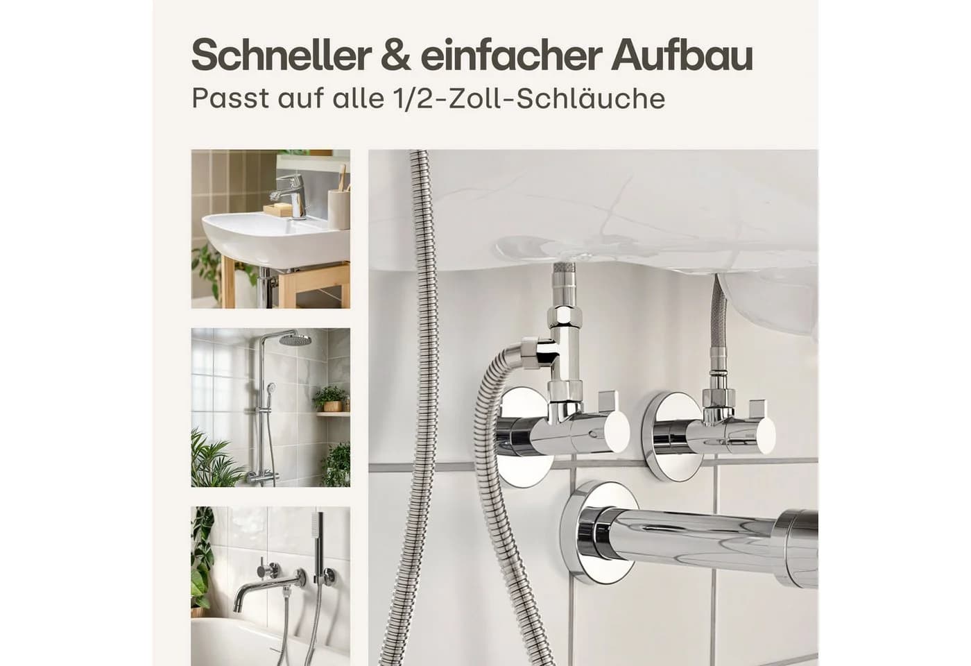 Praknu Bidet Set mit Handbrause & Halter Edelstahl Silber - Bild 4