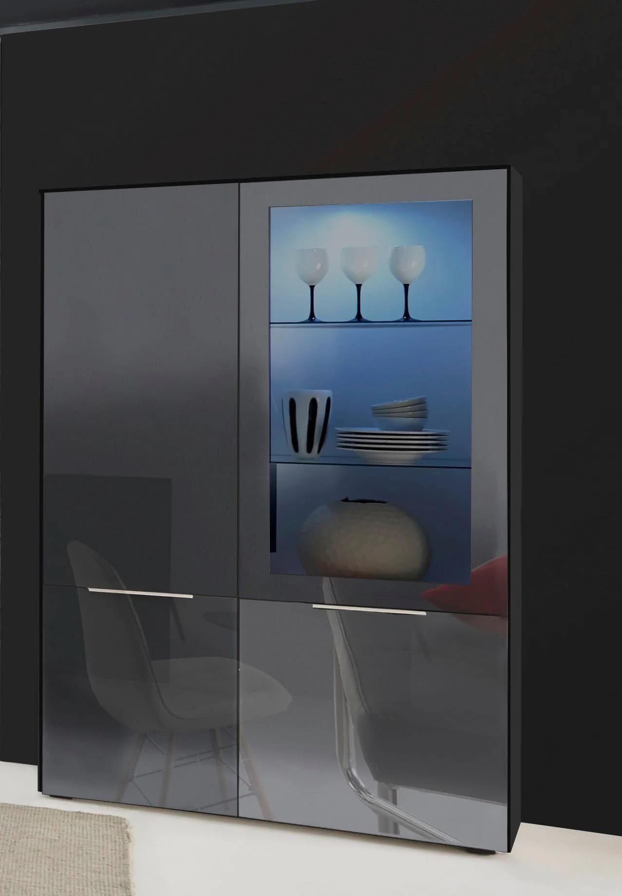 Vitrine MÄUSBACHER Mix Box 0771_VR_1-1GL Anthrazit Glasfront