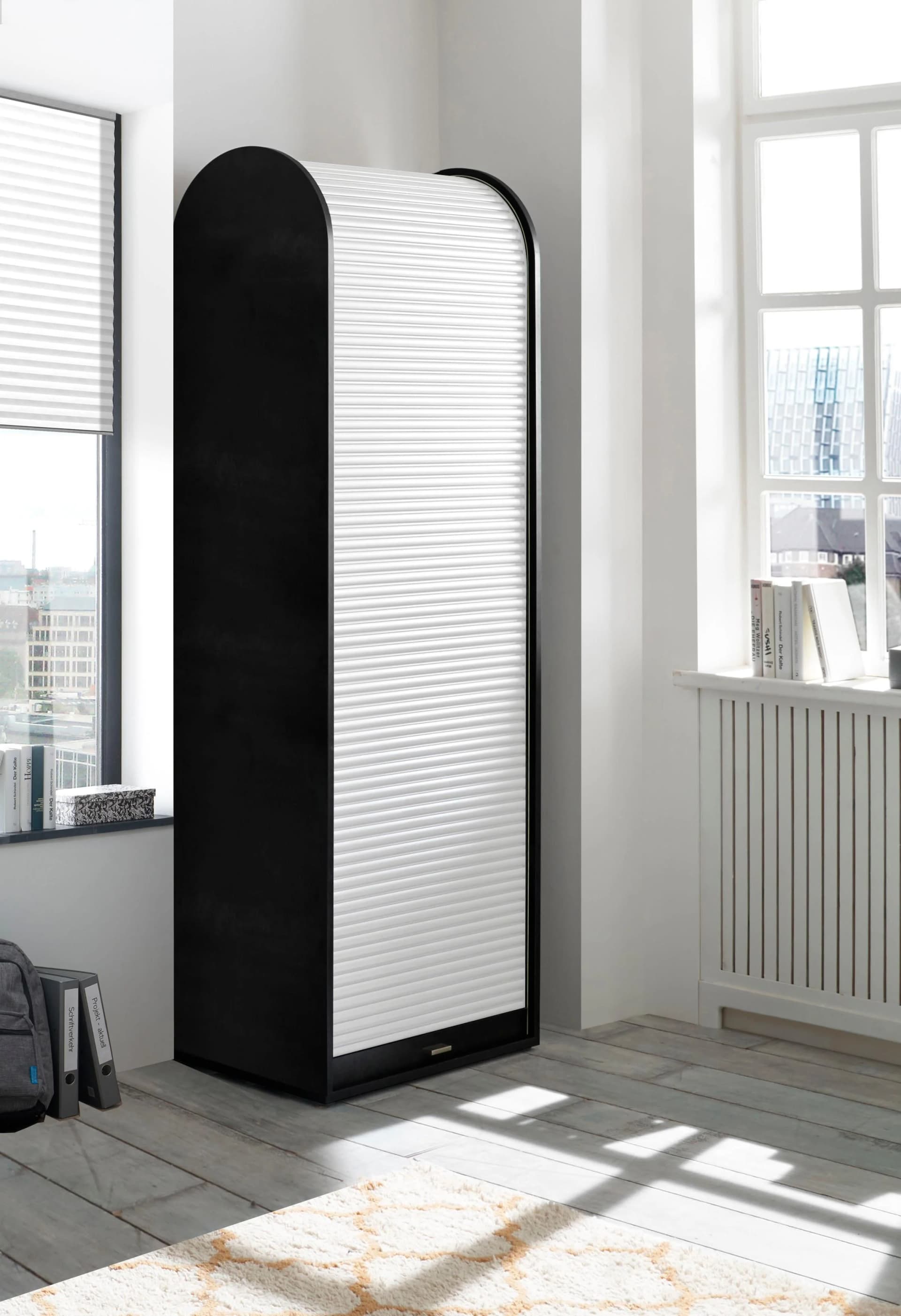 Mäusbacher Rollladenschrank Big System Office Schwarz/Weiß