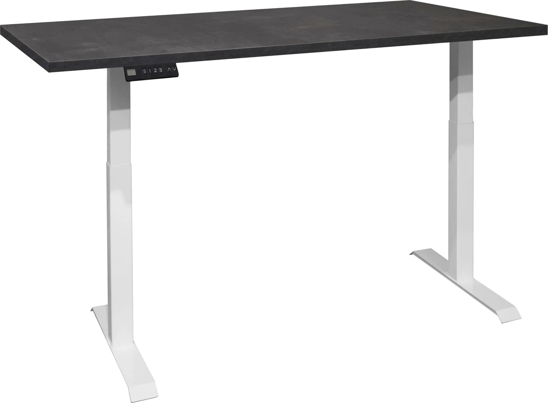 Mäusbacher Big System Office Schreibtisch Elektrisch Höhenverstellbar Schwarz/Weiß