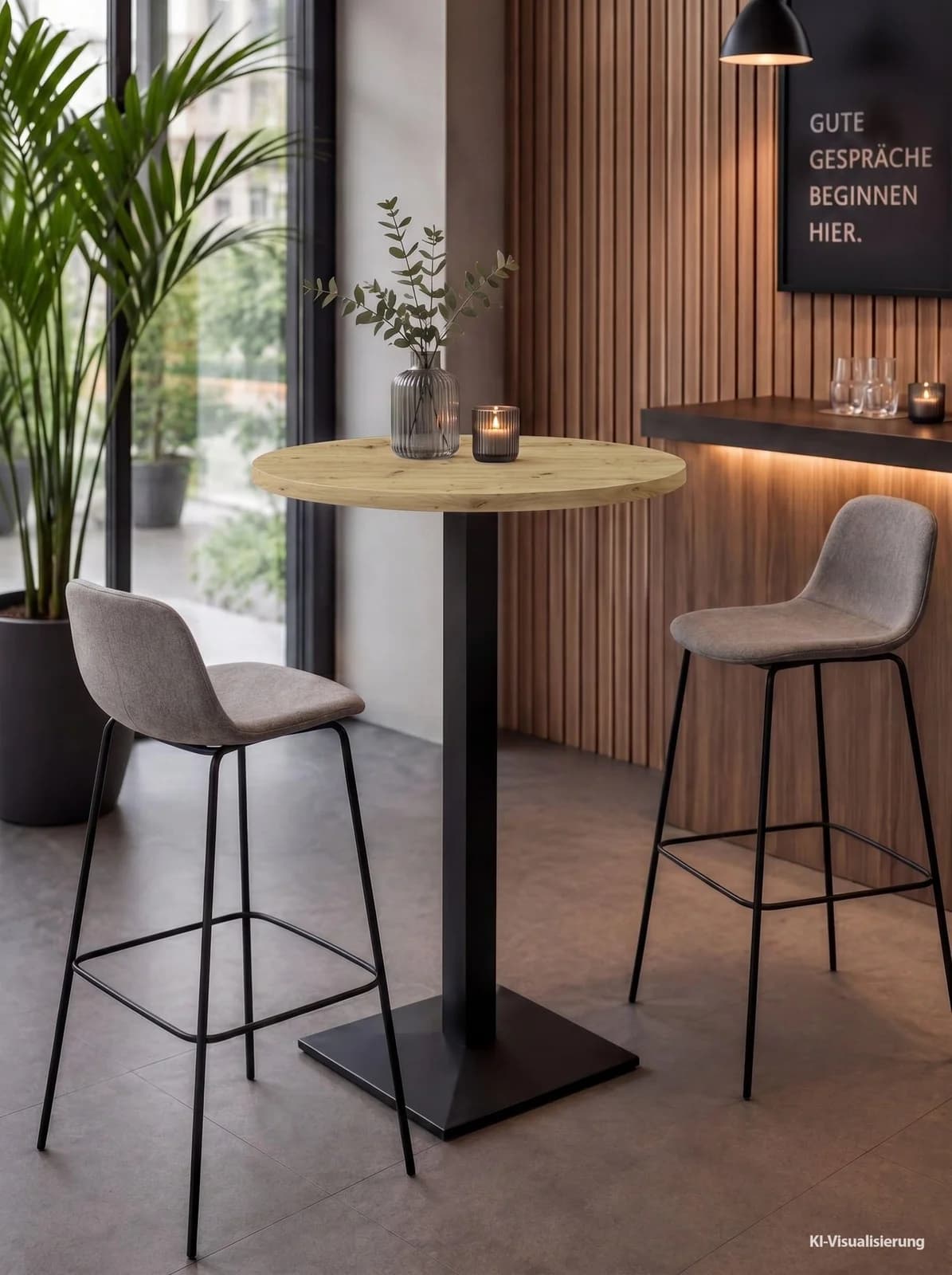 Mäusbacher Bistrotisch Big Bistro Metall Asteiche Schwarz