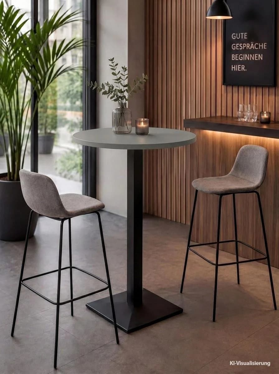 Mäusbacher Big Bistro Metall Bistro-Tisch grau/schwarz