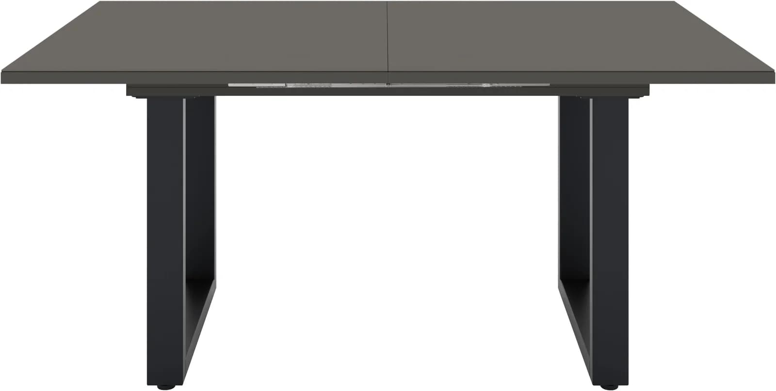 Mäusbacher Esstisch Vitrum ausziehbar Glas anthrazit Metall schwarz