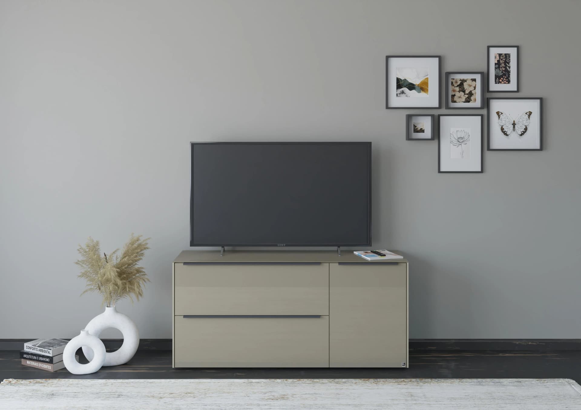 Set One by Musterring Lowboard Reno Dielen taupe Glas