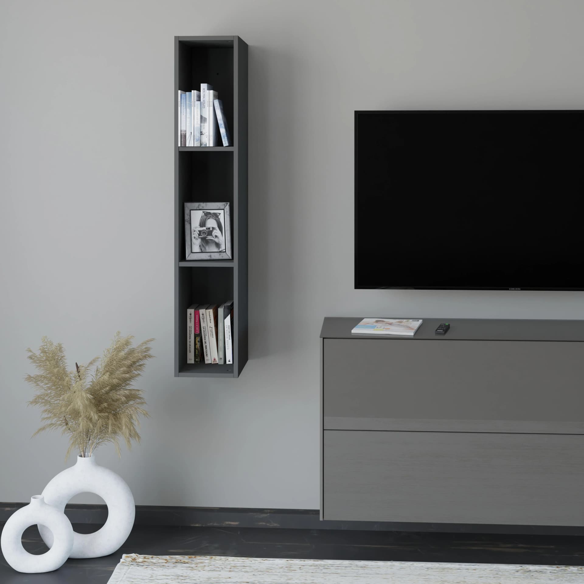 Wandregal Reno Graphit Schwarz Set one by Musterring