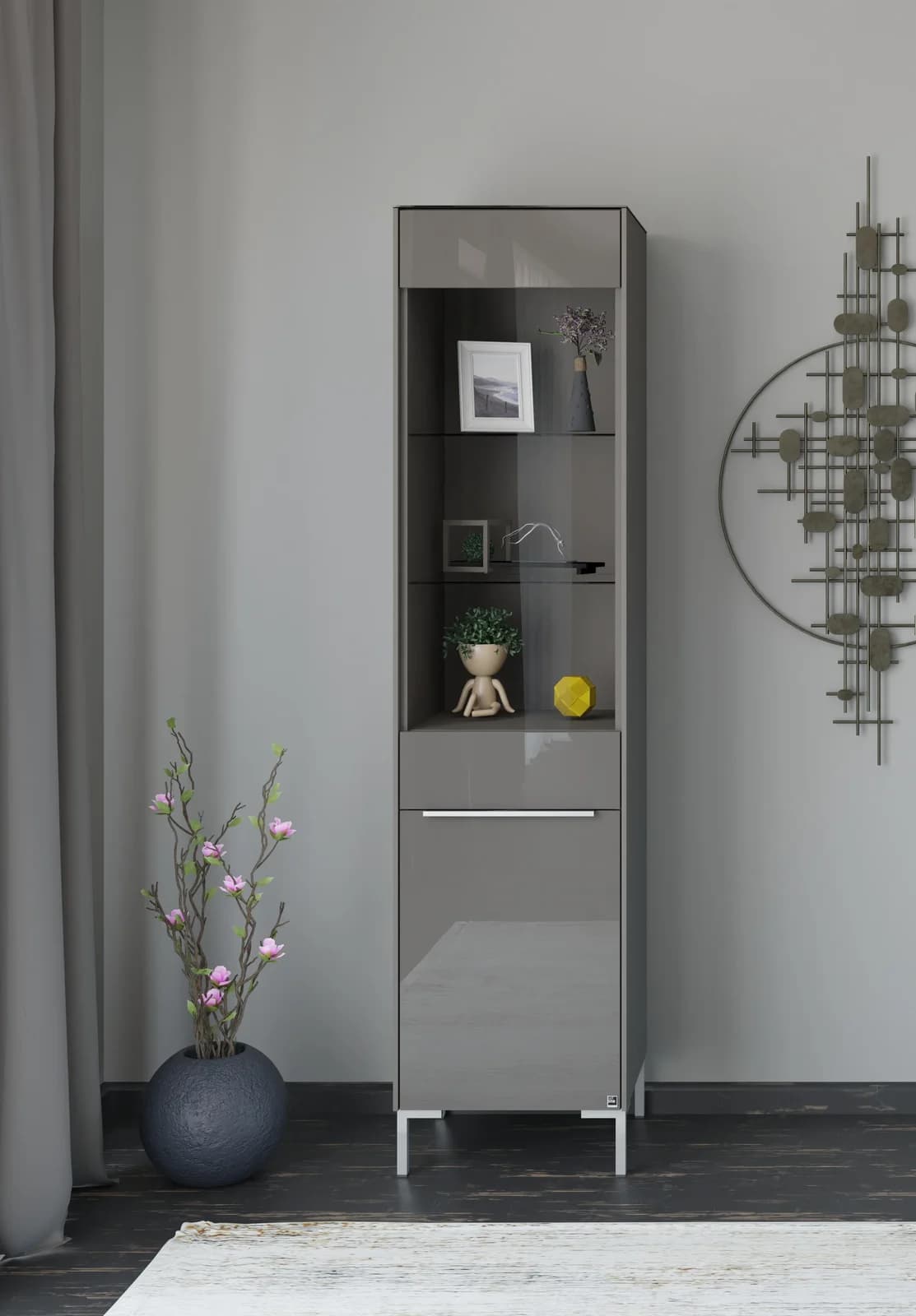 Standvitrine Reno anthrazit Glas Holzwerkstoff Set One by Musterring