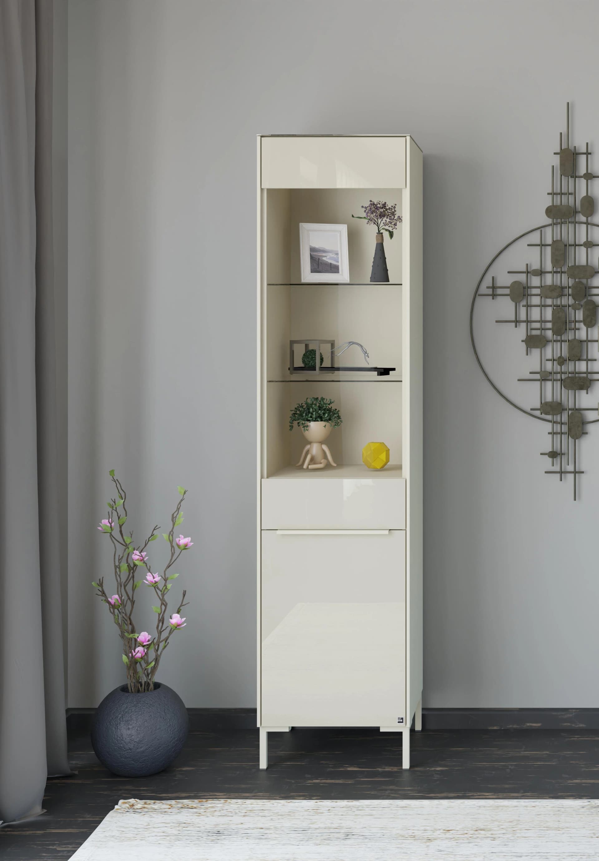 Standvitrine Reno Kaschmir Matt Lack Glas Kaschmir Glanz Set One By Musterring