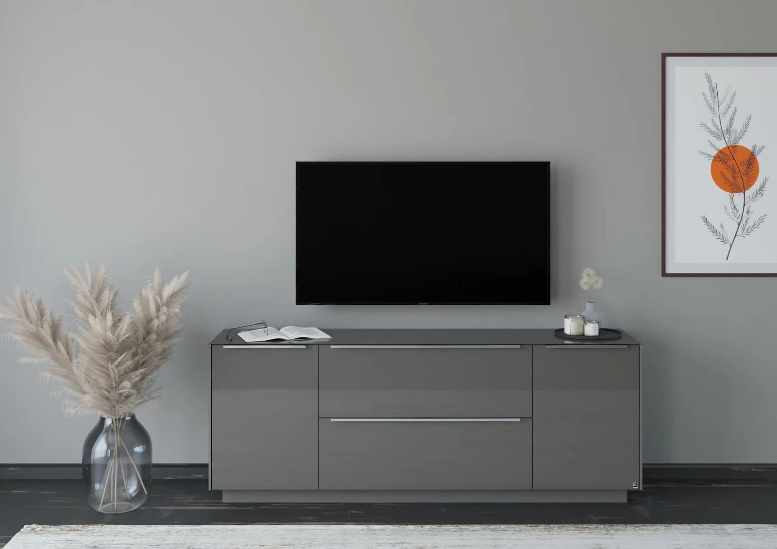 Lowboard Reno Anthrazit Glas Set One by Musterring