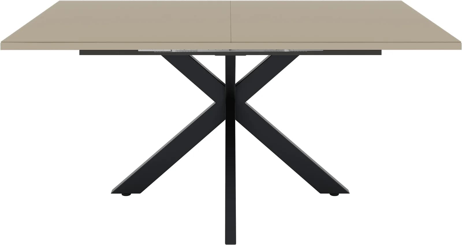Mäusbacher Esstisch Vitrum Schwarz/Grau Glas Synchronauszug