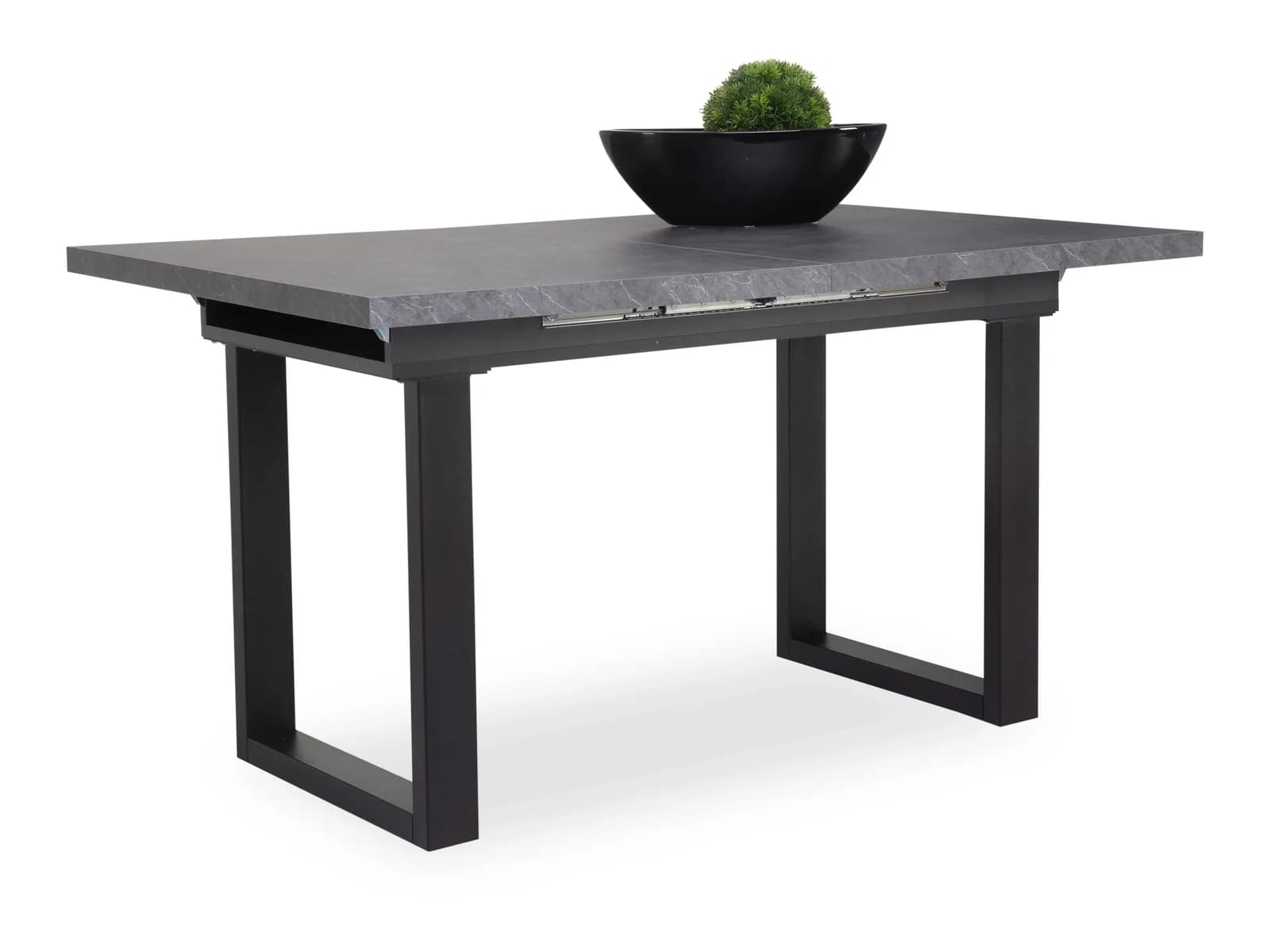 Esstisch HARPER MESOTEN - Keramik Optik Grau, Metallgestell Schwarz