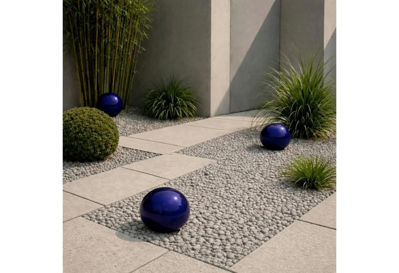 KERAZO Dekokugel 20 cm Keramik Blau Dunkel - Bild 5