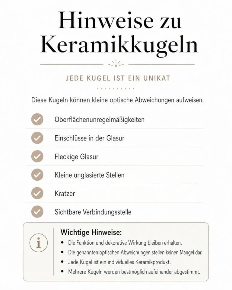 KERAZO Dekokugel 30 cm Keramik Gartenkugel Rosenkugel weiß - Bild 3