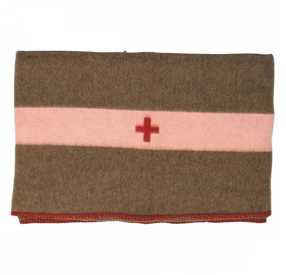MFH Wolldecke Schweiz Braun mit weißem Kreuz