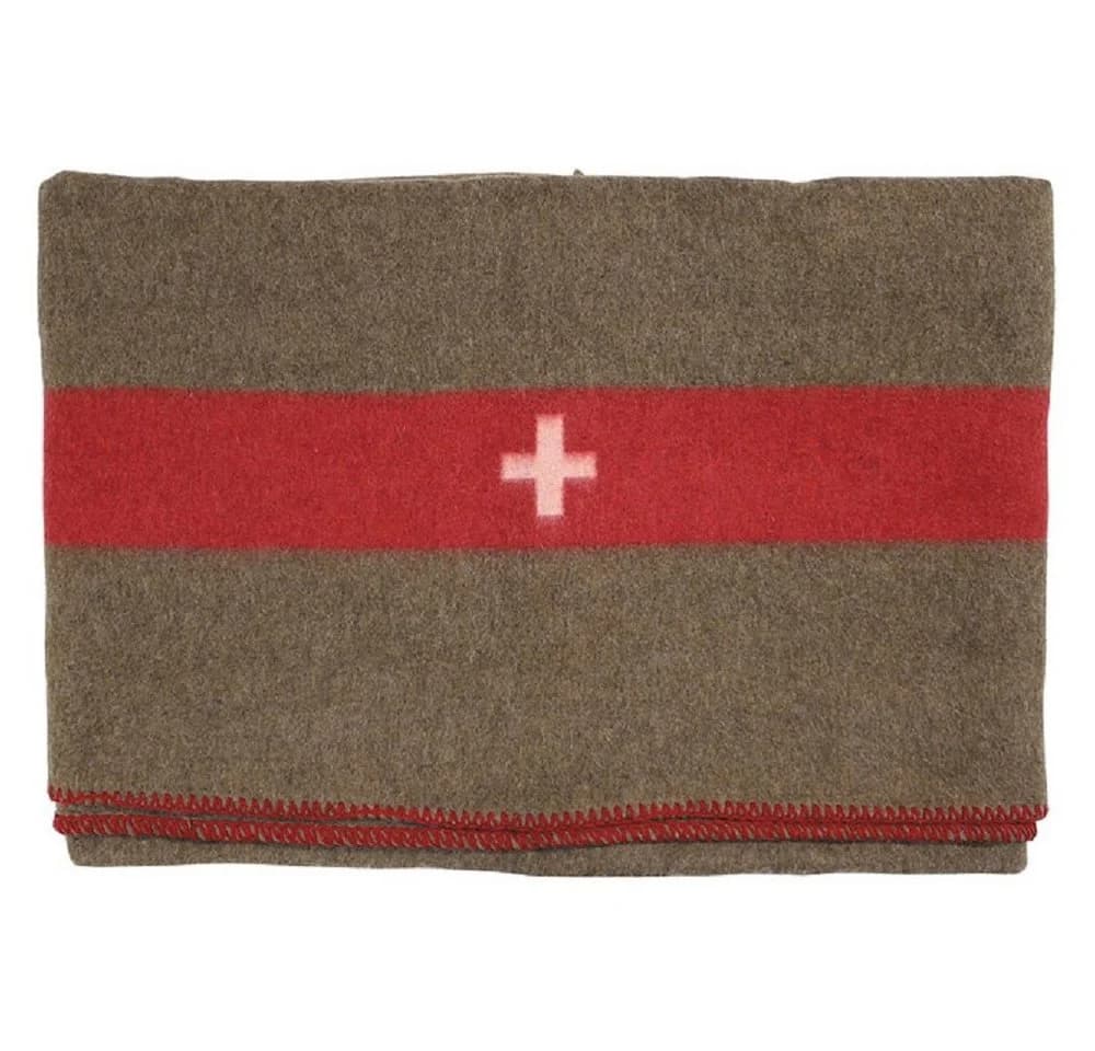 MFH Wolldecke Schweiz Braun mit weißem Kreuz - Bild 2