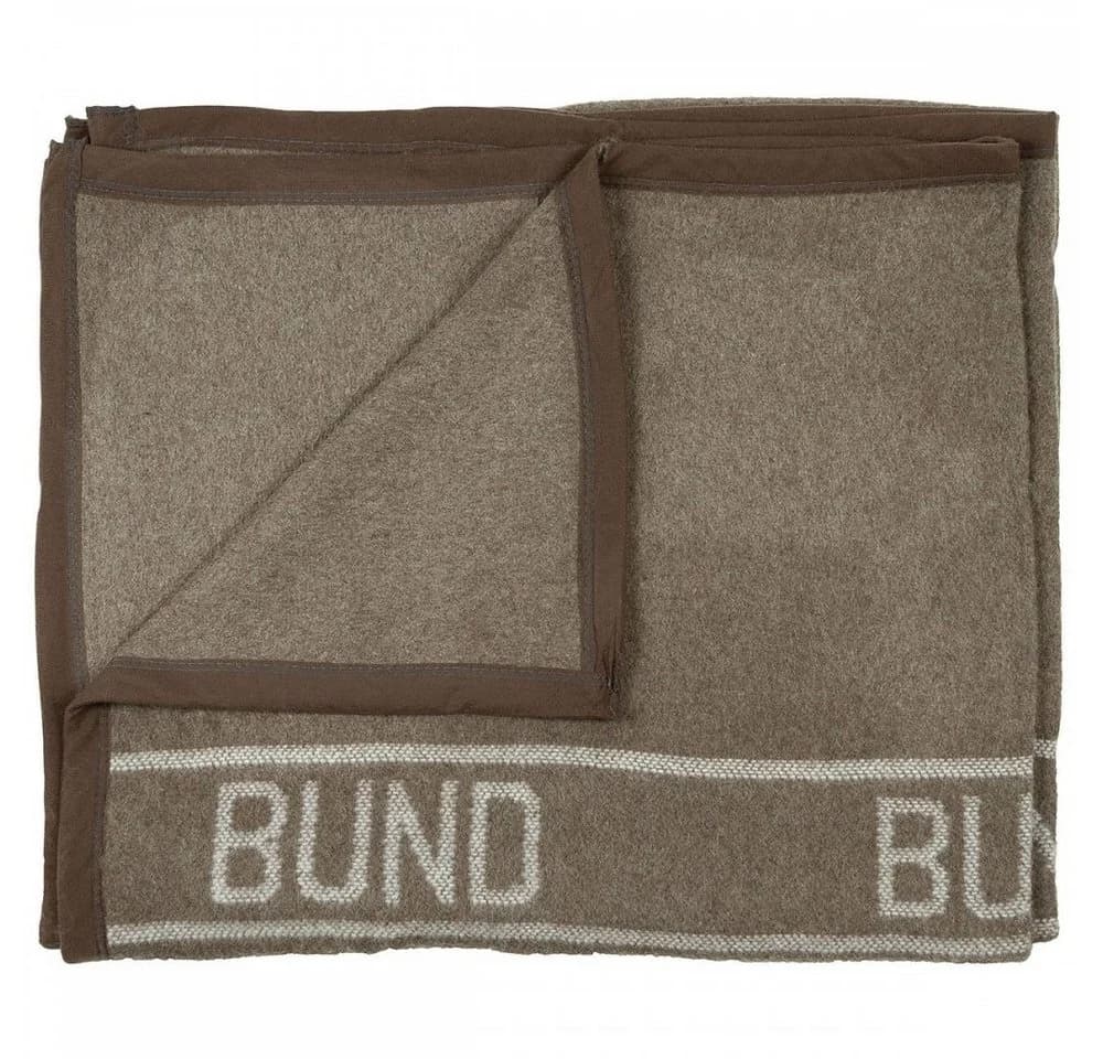 Wolldecke BW Wolldecke Braun Schriftzug BUND 220x130cm MFH