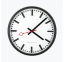 EUROTIME Funkwanduhr 59530 Bahnhofsdesign Schwarz/Silber Bild 1