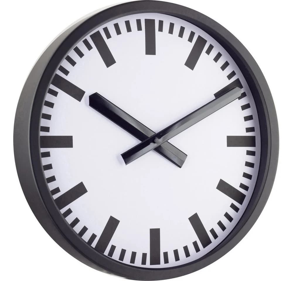 EUROTIME Wanduhr EUROTIME 59540-05 Funk Funkuhr 35 cm Schwarz