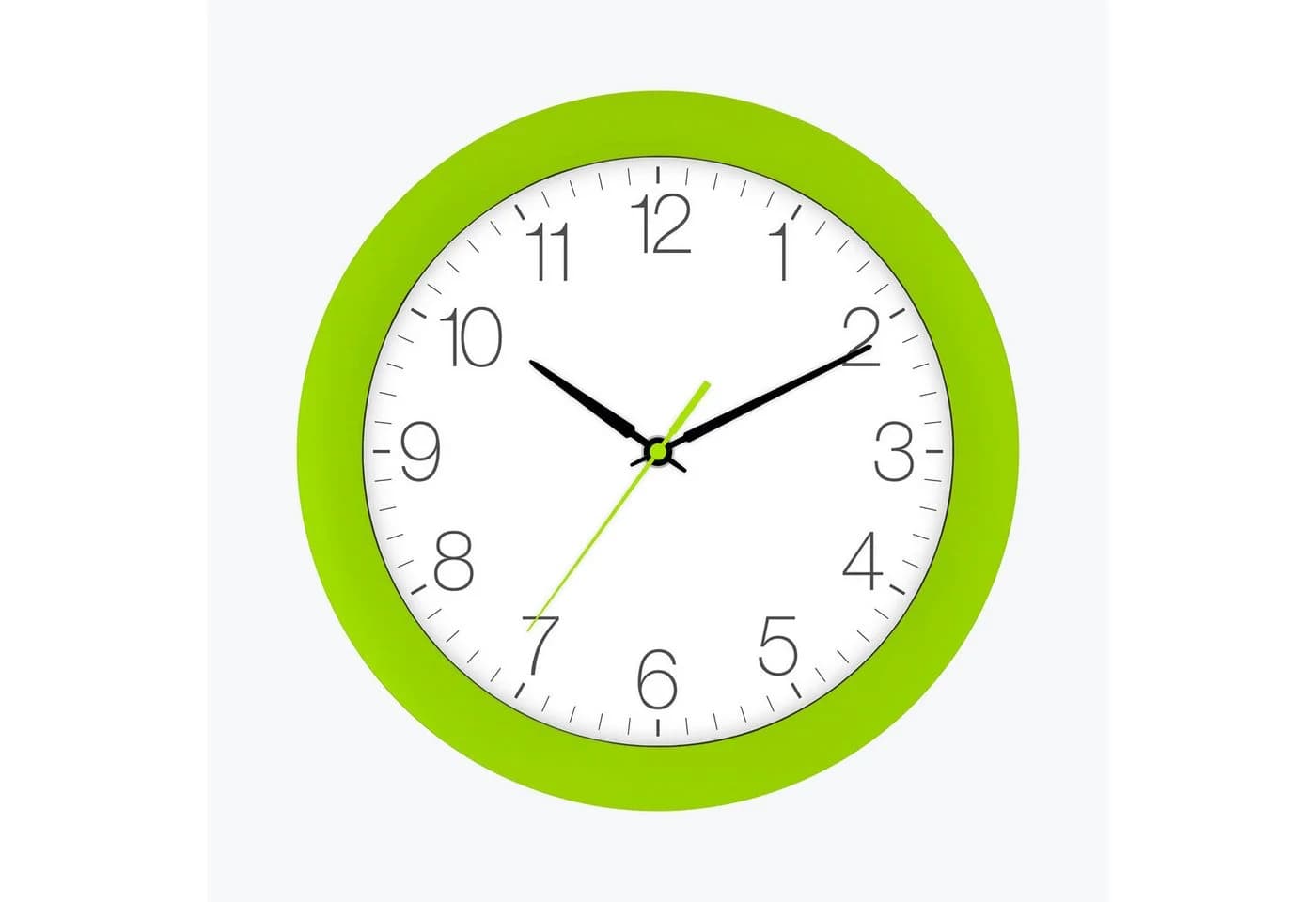 EUROTIME Funkwanduhr 30 cm Schwarz/Grün mit Echtglas