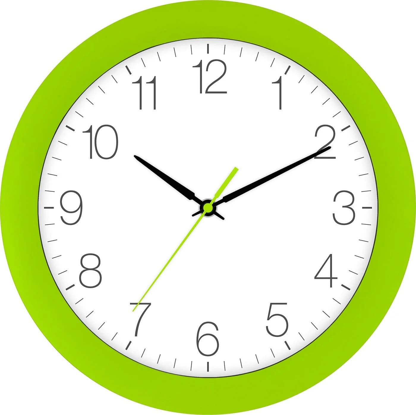 EUROTIME Funkwanduhr 30 cm Schwarz/Grün mit Echtglas - Bild 2