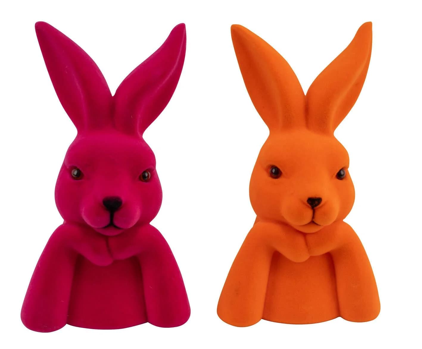 Osterhase Kunststoff Orange/Pink