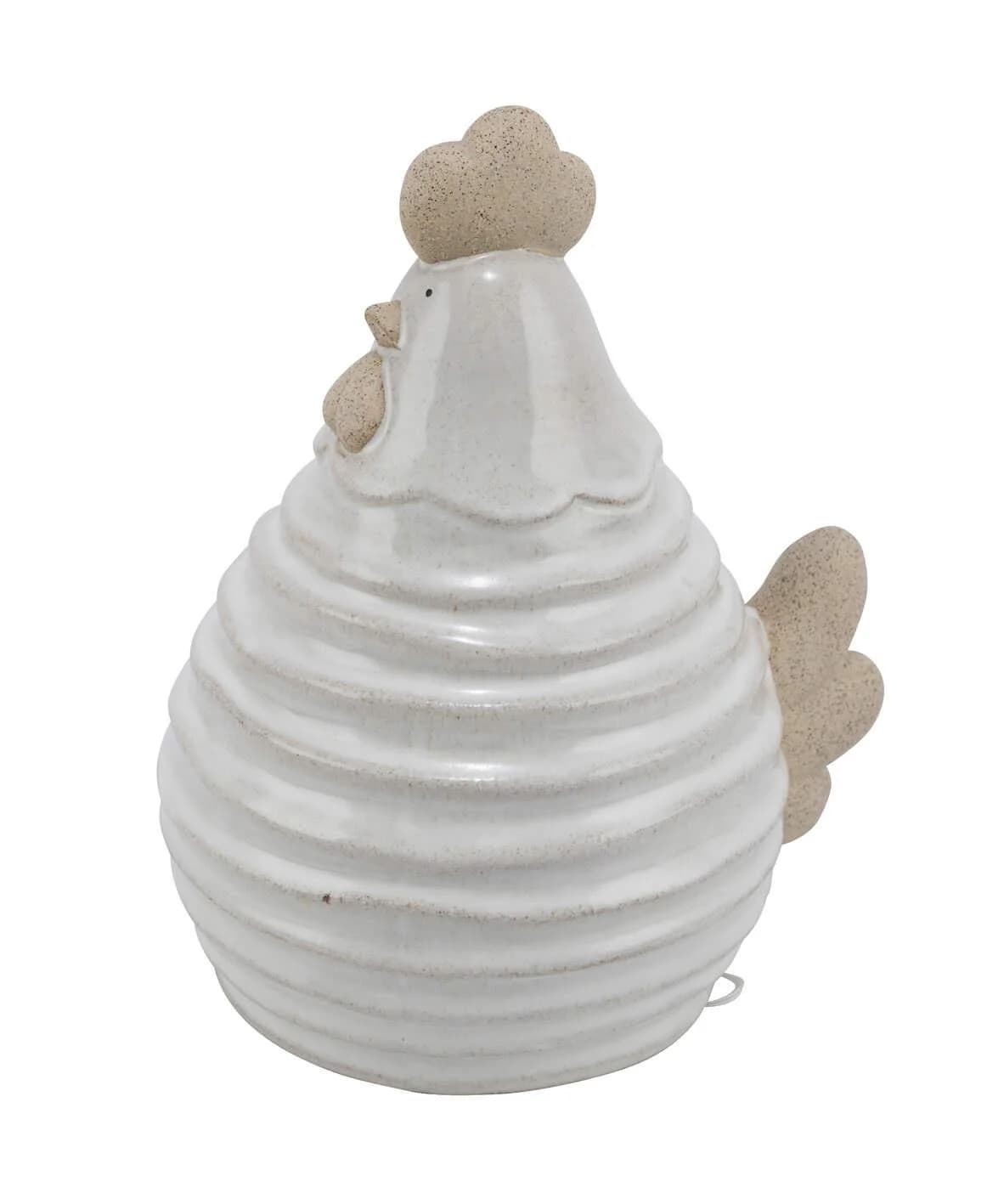 Deko Figur Huhn Keramik Beige