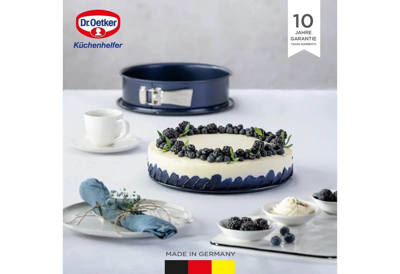 Dr. Oetker Springform 26 cm Emaille Blau mit Antihaft-Ring - Bild 3