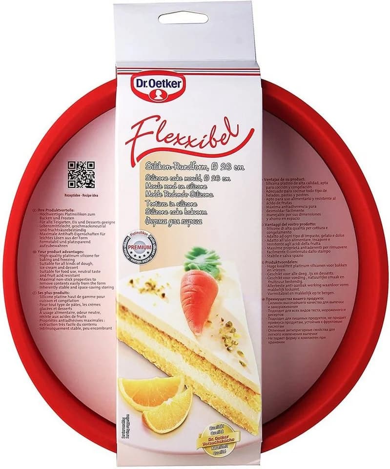 Dr. Oetker Silikon-Rundform Rot Flexxibel Antihaft