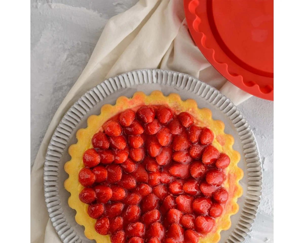 Dr. Oetker Silikon-Obstkuchenform Rot 28 cm