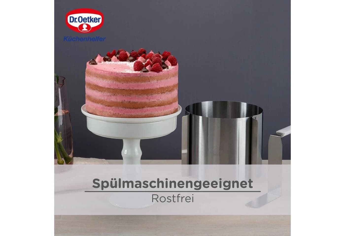Dr. Oetker Tortenring extra hoch 15 cm verstellbar Edelstahl - Bild 4