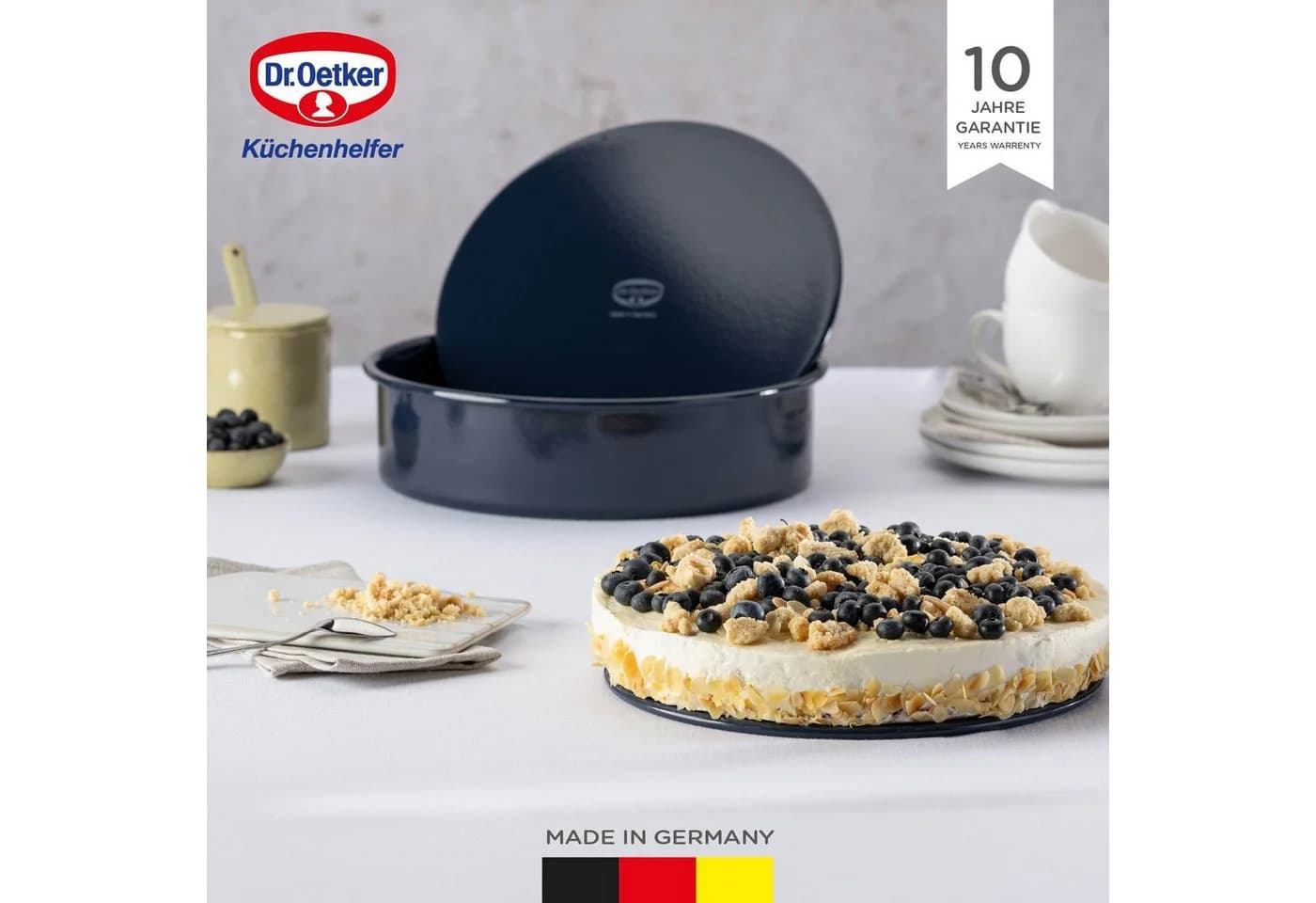 Dr. Oetker Garantieform mit Hebeboden Emaille Nachtblau Ø 28 cm - Bild 3