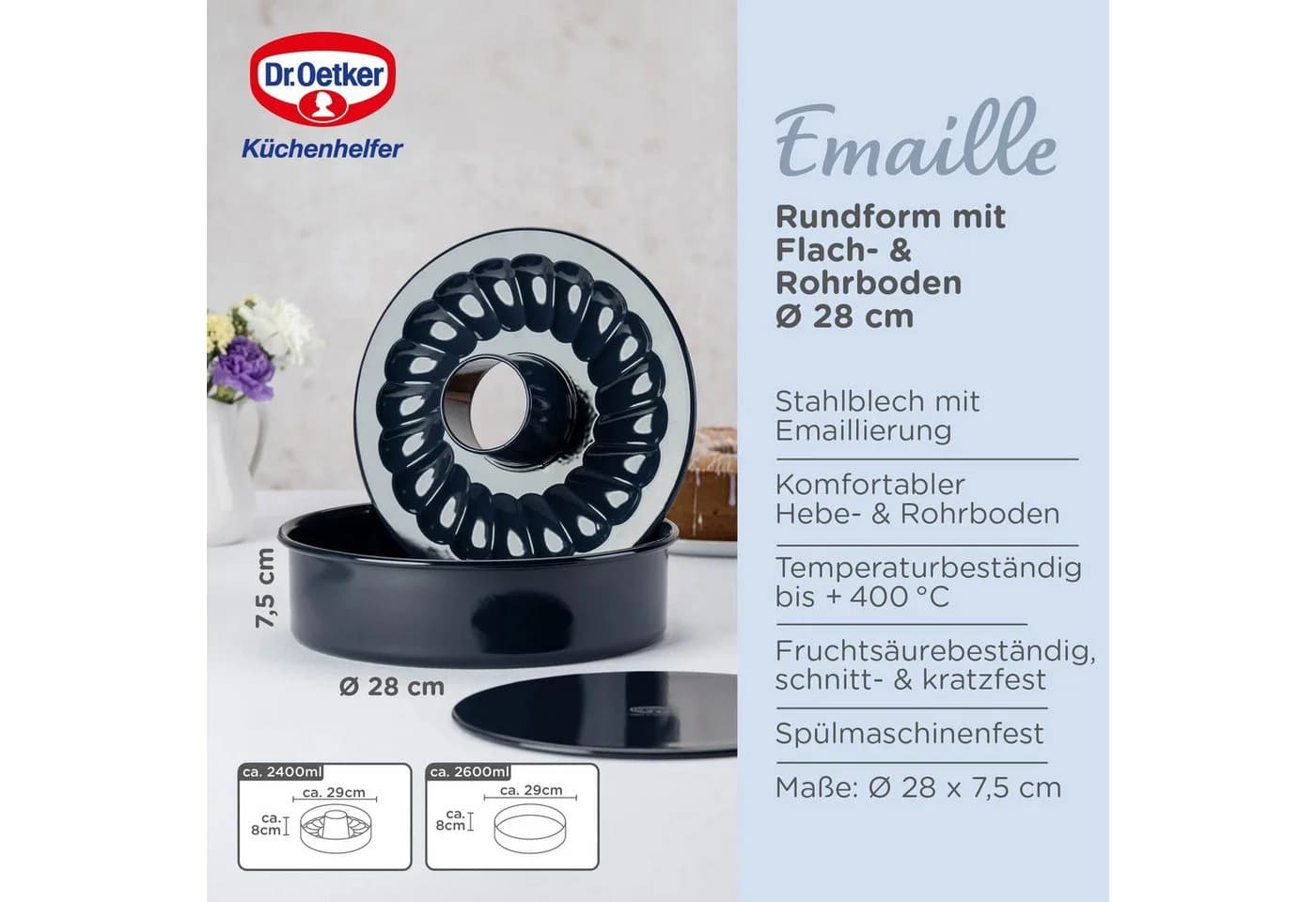 Dr. Oetker Garantieform Ø 28cm Emaille Nachtblau - Bild 4