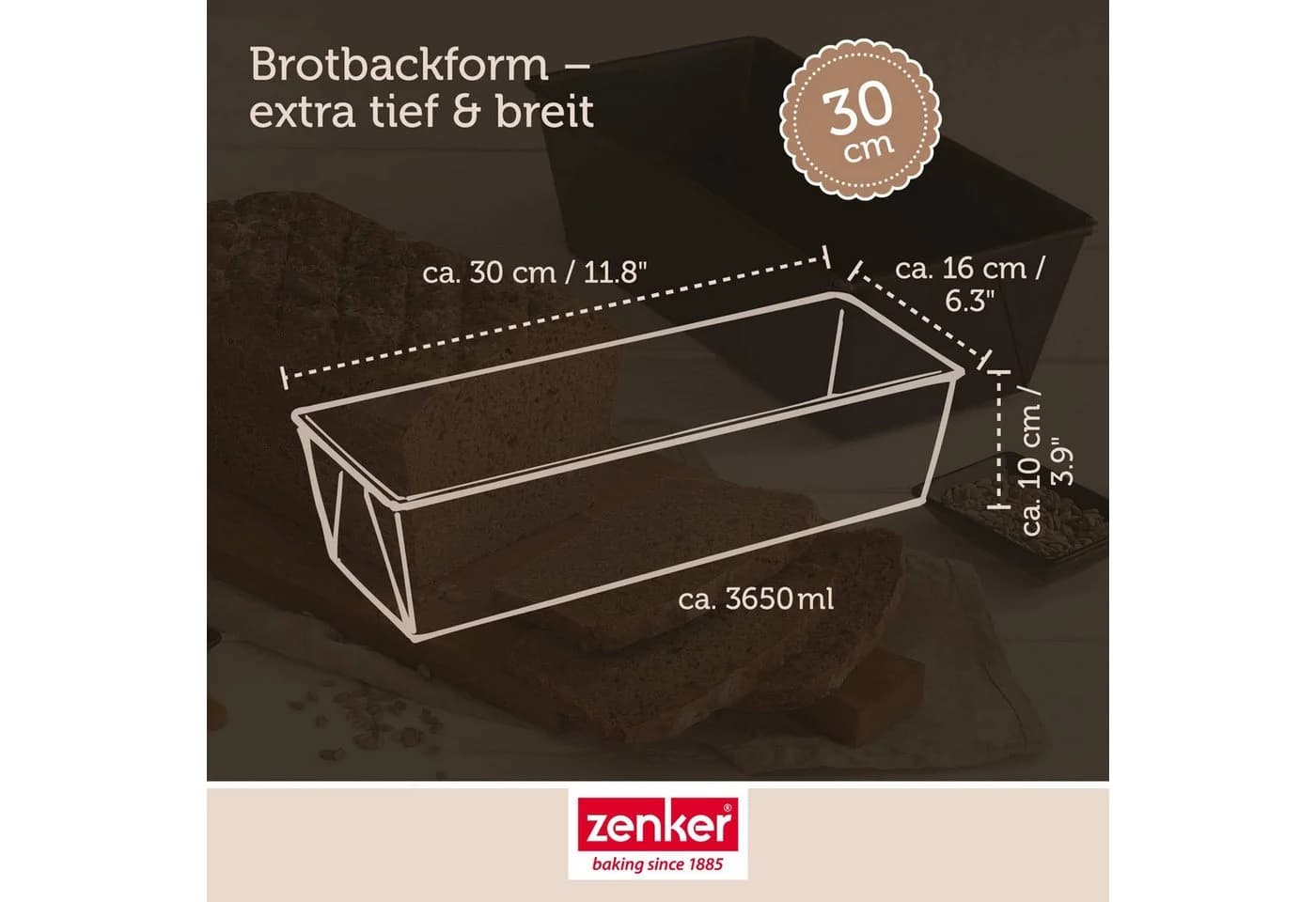 Zenker Brotbackform PURE Schwarz Ausziehbar - Bild 4