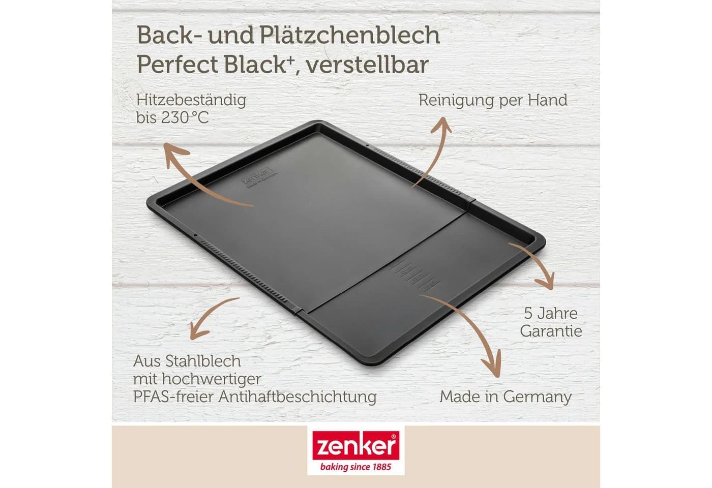 Zenker Backblech verstellbar Antihaftbeschichtet Schwarz - Bild 3