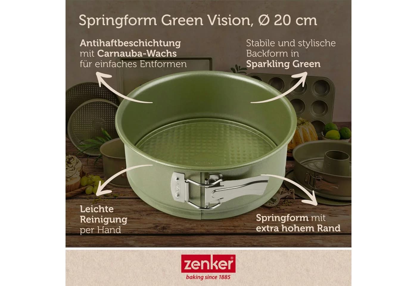 Zenker Springform 20 cm Grün Antihaftbeschichtung - Bild 3