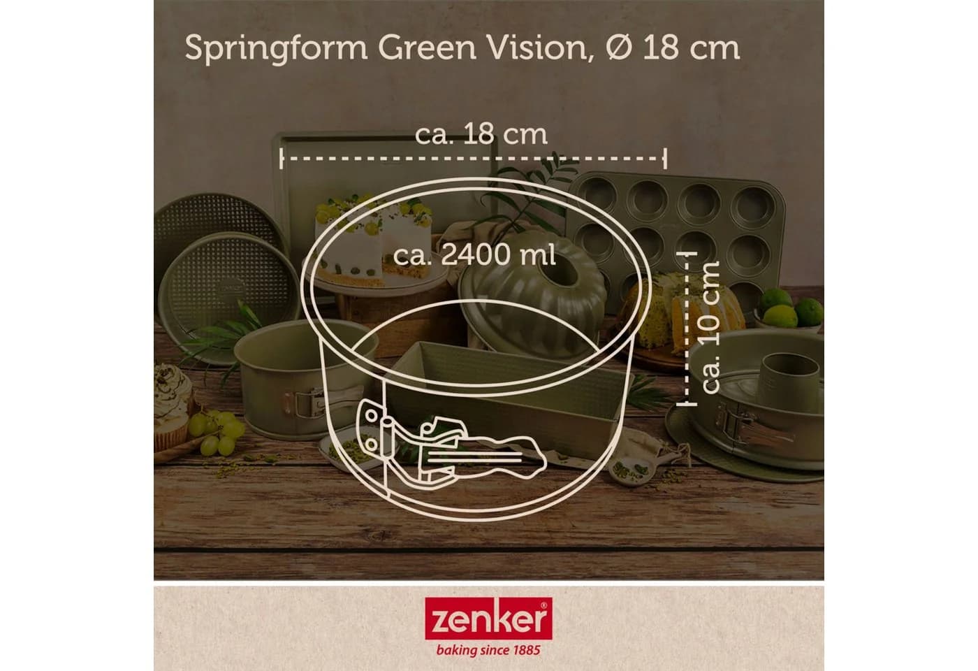 Zenker Springform 18 cm mit hohem Rand Antihaftbeschichtung Sparkling Green - Bild 4