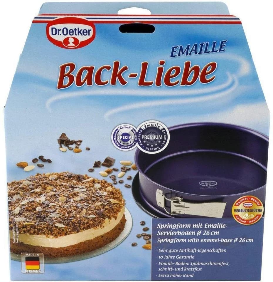 Dr. Oetker Küchenhelfer Springform Back-Liebe Emaille Ø 26 cm Blau