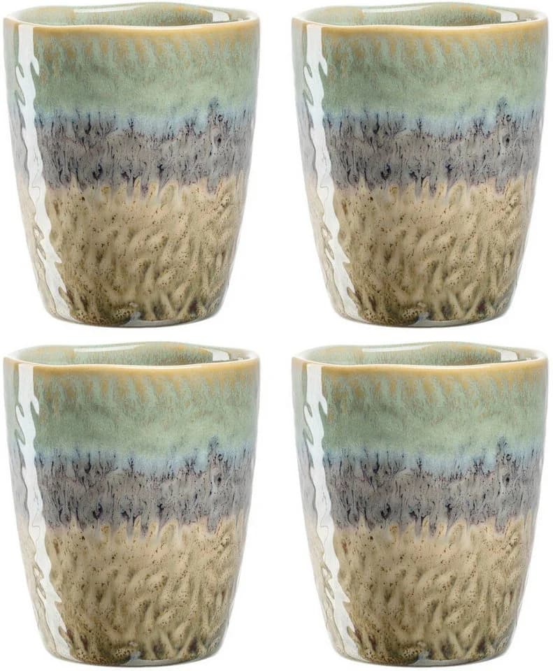 Leonardo Becher MATERA 4-teilig Keramik Grün Anthrazit Beige - Bild 2