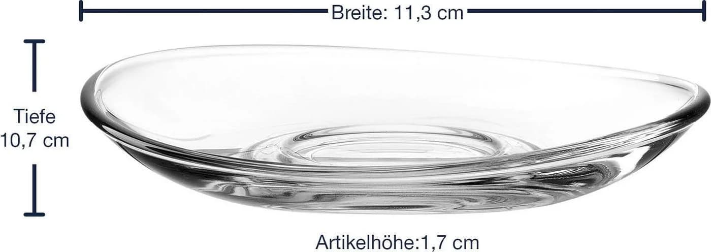 LEONARDO Untertasse Napoli 6er Set Glas Oval Weiß - Bild 4