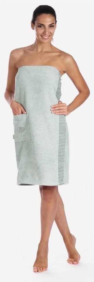 Egeria Sarong Ben Grau Walkfrottee mit Knöpfen