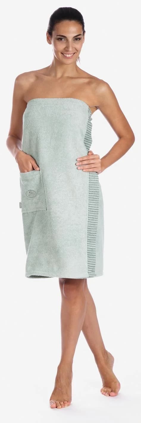 Egeria Sarong Ben Grau Walkfrottee mit Knöpfen - Bild 2