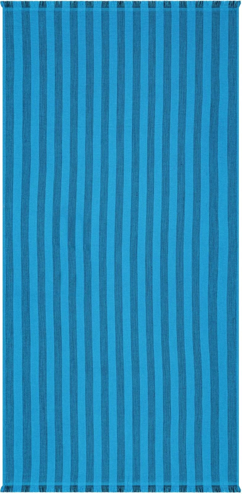 EGERIA Pestemal Strandtuch Blau Gestreift mit Fransen - Bild 4