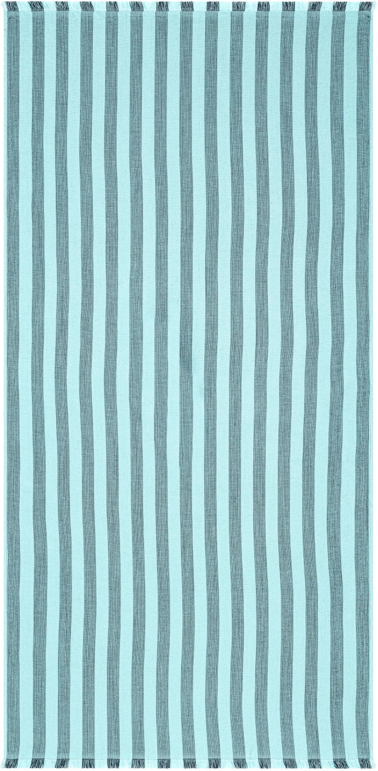 EGERIA Pestemal Strandtuch Blau Gestreift mit Fransen - Bild 4
