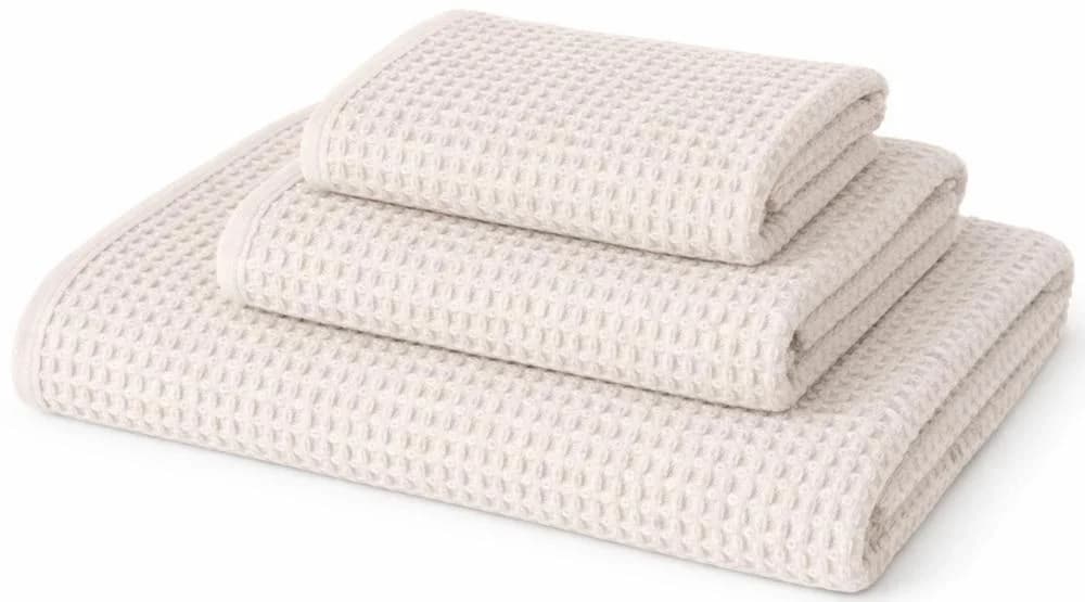 EGERIA Duschtuch LIVA Waffelpiqué Baumwolle Ivory