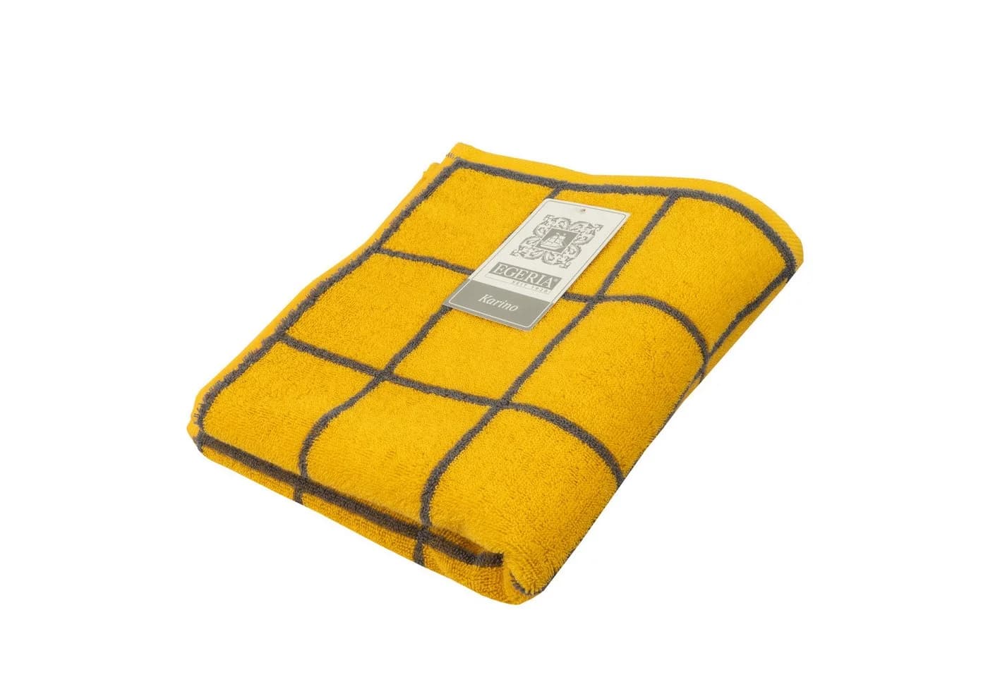 Egeria Handtuch Karino Modern Kariert Gelb Grau - Bild 2