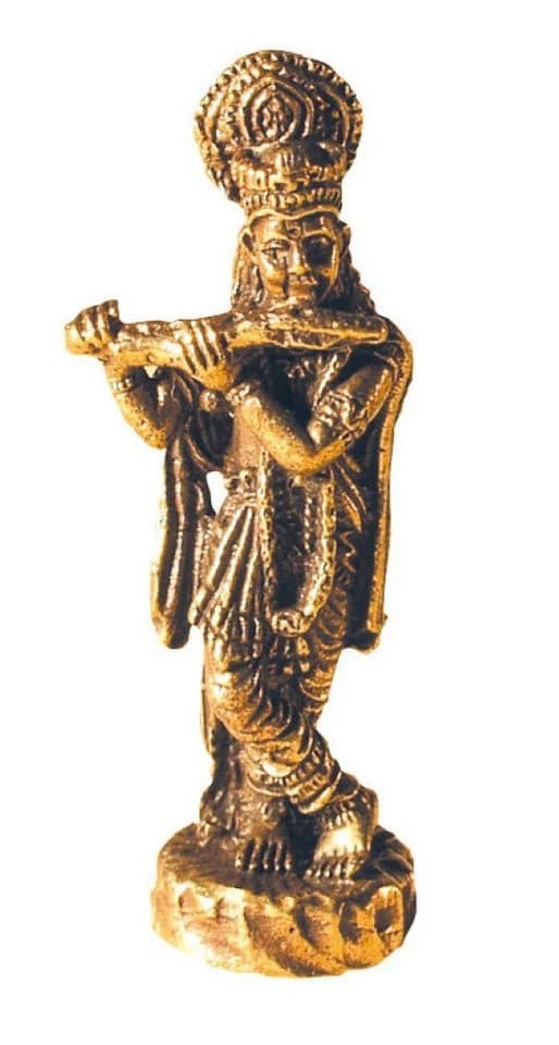 Saraswati Dekofigur Krishna stehend Messing