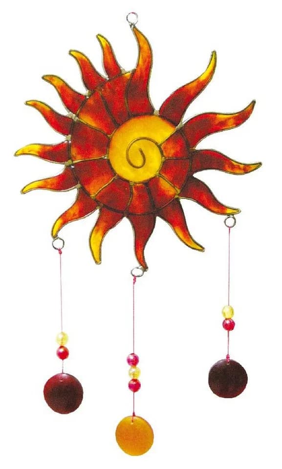 Saraswati Spiritcatcher Hängedekoration Sonnenspirale Rot