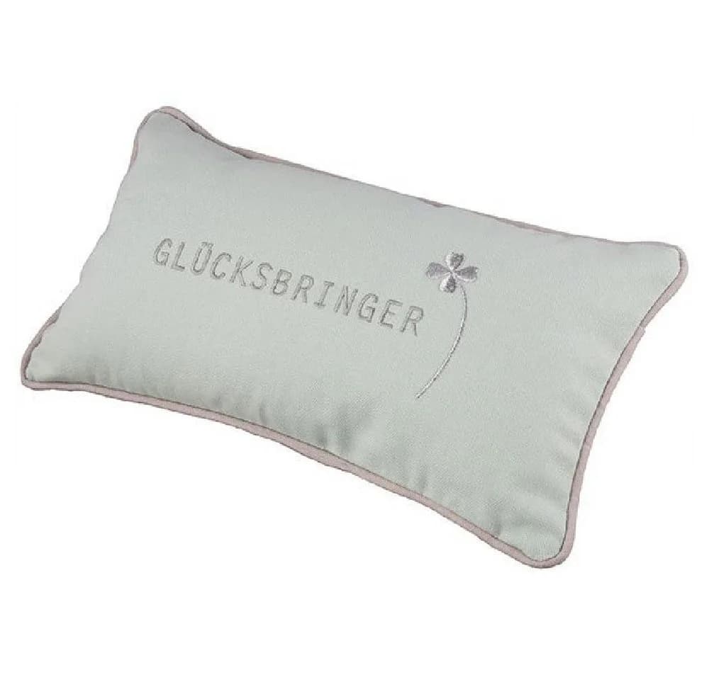 Kissen GLÜCKSBRINGER Baumwolle Grün/Grau - Bild 2