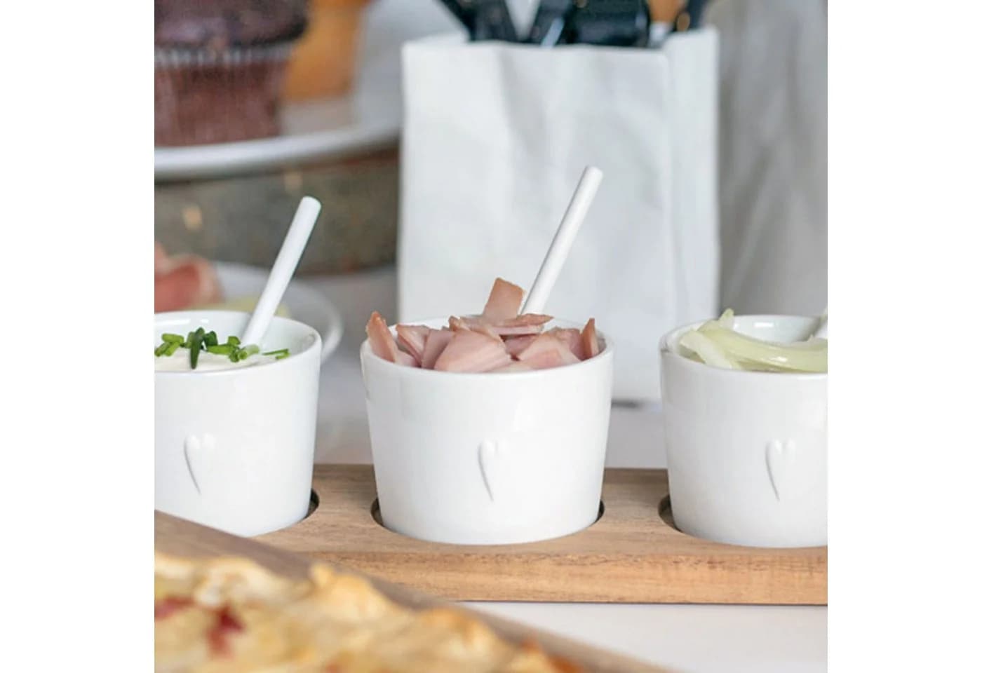 Räder Schalen-Set GUTEN APPETIT Porzellan/Akazienholz Weiß - Bild 3
