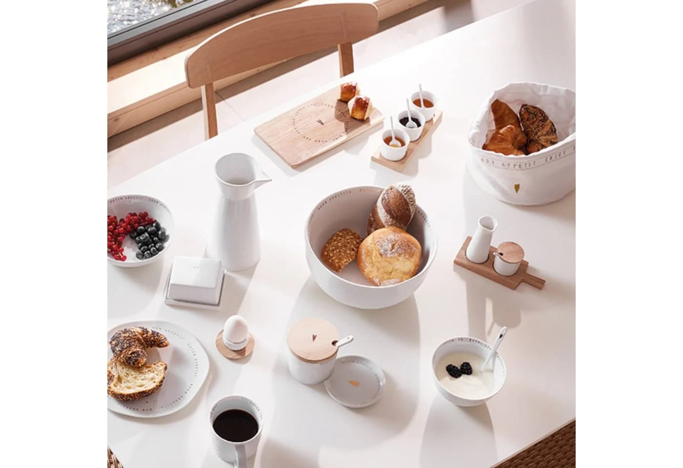 Räder Schalen-Set GUTEN APPETIT Porzellan/Akazienholz Weiß - Bild 4